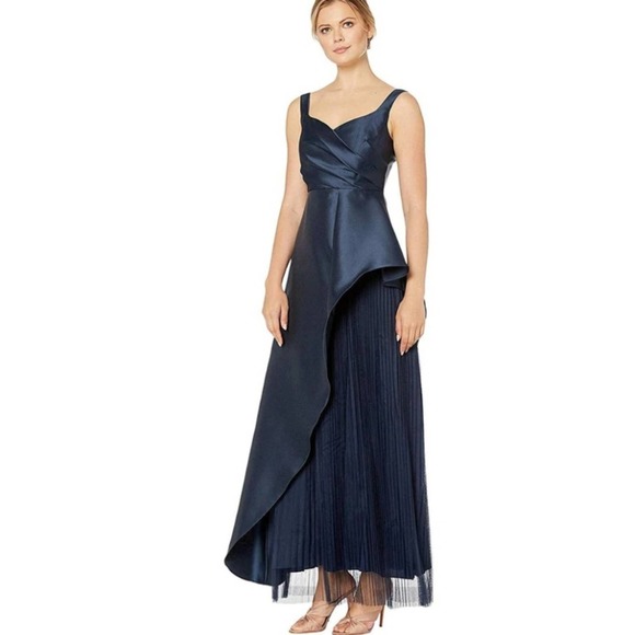 Adrianna Papell Dresses & Skirts - Adrianna Papell Satin Maxi Dress Blue